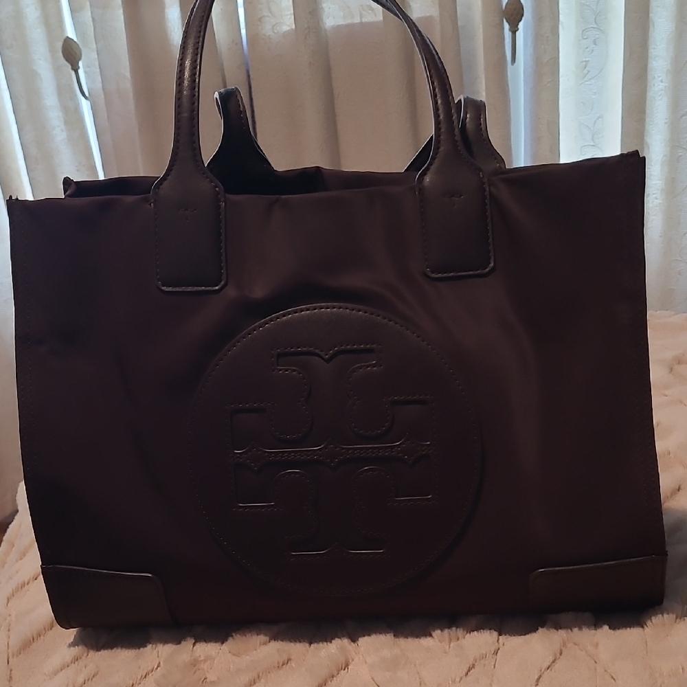 Tory Burch Dark Brown Ella Tote Bag